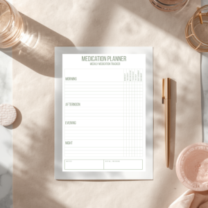 Weekly medication planner Printable PDF